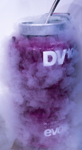 a SavSu dewar being filled with liquid nitrogen