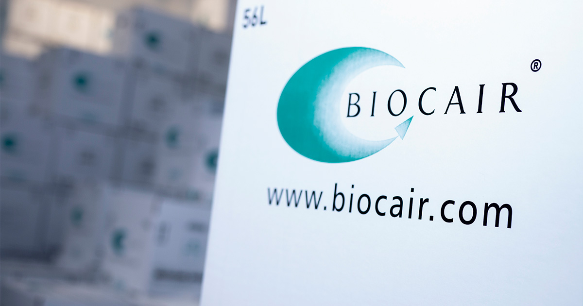 Biocair branded shipping container