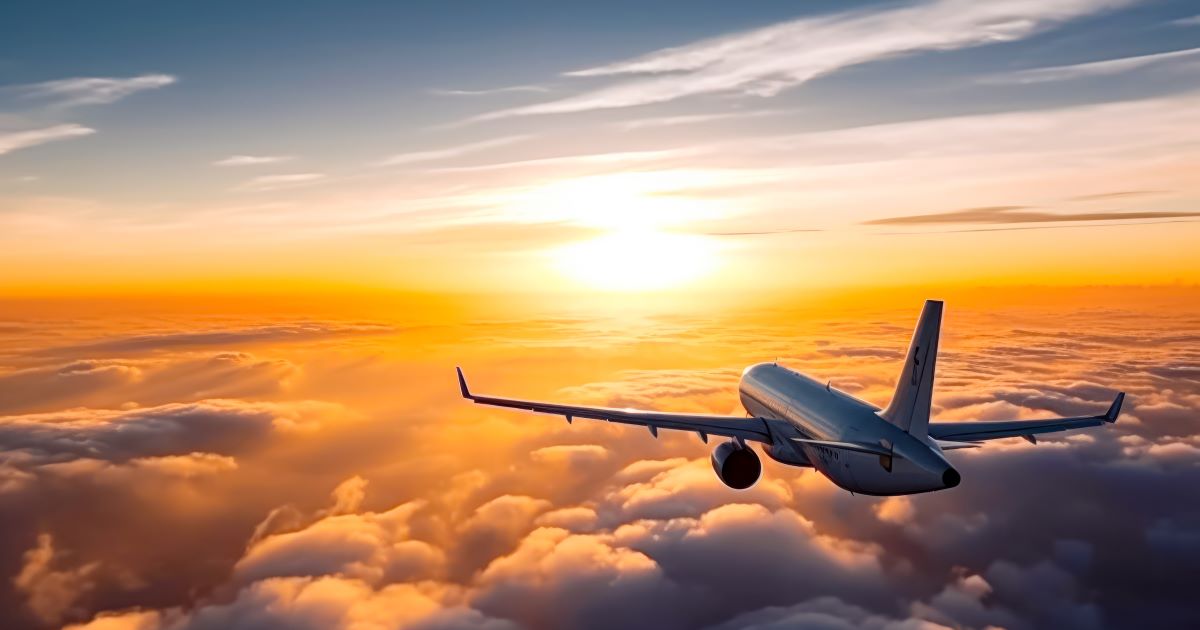 plane flying over clouds