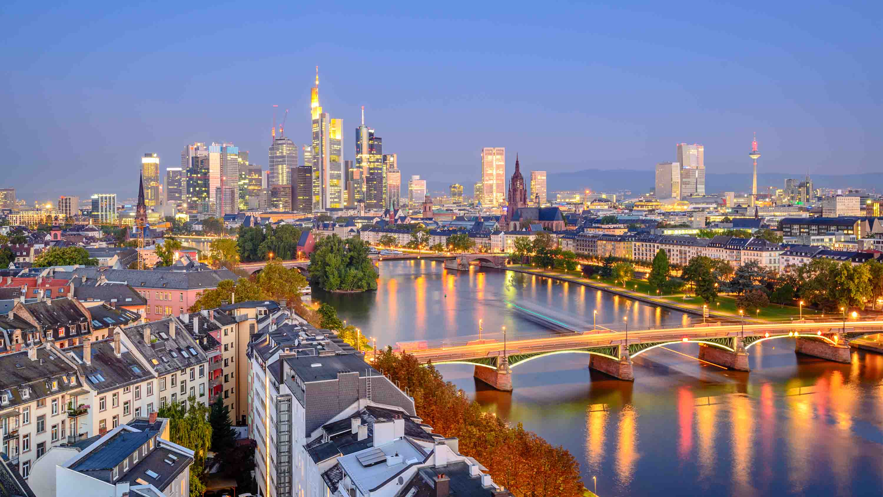 Frankfurt landscape at sunset